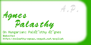 agnes palasthy business card